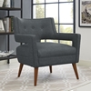 Sheer Fabric Armchair - Button Tufted, Gray - EEI-2142-GRY