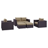 Convene 5 Pieces Outdoor Patio Sofa Set - EEI-2158-EXP-SET