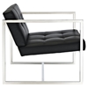 Hover Leatherette Lounge Chair - Tufted, Black - EEI-263-BLK