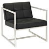 Hover Leatherette Lounge Chair - Tufted, Black - EEI-263-BLK