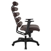 Pillow Faux Leather Office Chair - Height Adjustable, Dark Brown - EEI-274-DBR