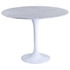 Lippa Saarinen Inspired 36 Inch Round Marble Top Dining Table - EEI-514