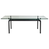 LC6 Rectangle Glass Top Dining Table - EEI-521-BLK