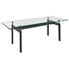 LC6 Rectangle Glass Top Dining Table - EEI-521-BLK
