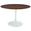 Lippa Saarinen Inspired 48" Round Walnut Top Dining Table - EEI-523