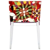 Flower Design Fabric Chair - Clear Legs - EEI-553-CLR