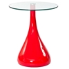 Teardrop Side Table with Round Glass Top - EEI-564