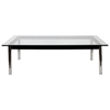 LC10 Square Glass Top Coffee Table - EEI-572-BLK