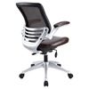 Edge Leather Office Chair - Adjustable Height, Swivel, Brown - EEI-597-BRN