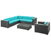 Corona 7 Piece Outdoor Sectional Sofa Set - EEI-606-EXP