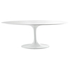 Lippa Saarinen Inspired Oval Fiberglass Top Dining Table in White - EEI-624-WHI