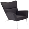First Class Wool Chair and Ottoman in Dark Gray - EEI-630-DGR