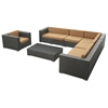 Palm Outdoor Sectional Sofa Set - Espresso Frame - EEI-654-EXP