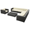 Palm Outdoor Sectional Sofa Set - Espresso Frame - EEI-654-EXP