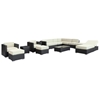 Fusion Outdoor Chaise Sectional Set - Espresso Frame - EEI-722-EXP