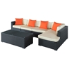 Signal Patio Chaise Sectional & Coffee Table Set - Espresso Frame - EEI-728-SET