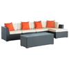 Signal Patio Chaise Sectional & Coffee Table Set - Espresso Frame - EEI-728-SET