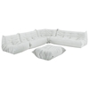 Downlow 5 Piece Sectional Sofa Set - White Leatherette - EEI-745-WHI
