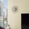 Starburst Modern Decorative Wall Clock - Silver & Black - EEI-761