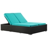 Evince 2-Seater Outdoor Chaise - Espresso Frame, Cushions - EEI-787-EXP