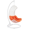 Endow Hanging Rattan Chair - White Frame, Orange Cushion - EEI-805-SET