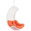 Endow Hanging Rattan Chair - White Frame, Orange Cushion - EEI-805-SET