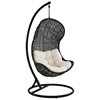 Parlay Hanging Rattan Chair - Espresso Frame, White Cushion - EEI-806-SET
