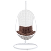 Bestow Hanging Rattan Chair - White Frame, Brown Cushion - EEI-807-SET