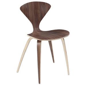 Vortex Molded Plywood Stackable Chair - Dark Walnut 