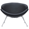 Nutshell Upholstered Lounge Chair - Chrome Steel Legs, Black - EEI-809-BLK