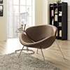 Nutshell Leatherette Lounge Chair - Brown - EEI-809-BRN
