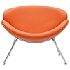 Nutshell Upholstered Lounge Chair - Chrome Steel Legs, Orange - EEI-809-ORA
