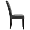 Compass Upholstered Dining Chair - Wood Legs, Black - EEI-810-BLK