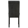 Compass Upholstered Dining Chair - Wood Legs, Black - EEI-810-BLK