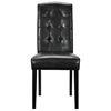 Perdure Tufted Dining Chair - Wood Legs, Black - EEI-811-BLK