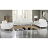 Loft 5 Piece Leather Living Room Set - Stainless Steel, White - EEI-860