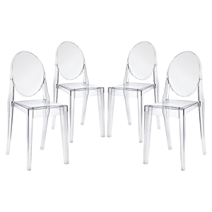 Casper Backrest Dining Chair - Clear (Set of 4) 
