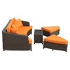 Monterey 4 Pieces Outdoor Patio Sofa Set - Brown, Orange - EEI-992-BRN-ORA-SET