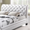 Kate Queen Leatherette Bed - Button Tufted, White - EEI-5039-WHI-SET