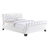 Kate Queen Leatherette Bed - Button Tufted, White - EEI-5039-WHI-SET