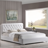 Amelia Faux Leather Bed - White - EEI-51-WHI-BED