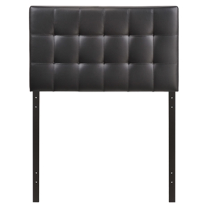 Lily Twin Leatherette Headboard - Tufted, Black 