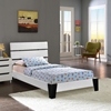 Zoe Twin Leatherette Bed - Platform, White - EEI-5186-WHI