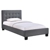 Caitlin Twin Fabric Bed - Button Tufted, Gray - EEI-5191-GRY-SET