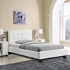 Caitlin Twin Faux Leather Bed - White - EEI-5192-WHI-SET
