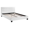 Caitlin Faux Leather Bed - Button Tufted, White - EEI-519-WHI-SET
