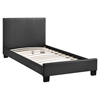 Alex Twin Faux Leather Bed - Platform, Black - EEI-5198-BLK-SET