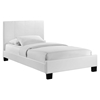 Alex Twin Faux Leather Bed - Platform, White - EEI-5198-WHI-SET