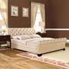 Kate Queen Fabric Bed - Button Tufted, Beige - EEI-5201-BEI-SET