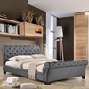 Kate Queen Fabric Bed - Button Tufted, Gray - EEI-5201-GRY-SET